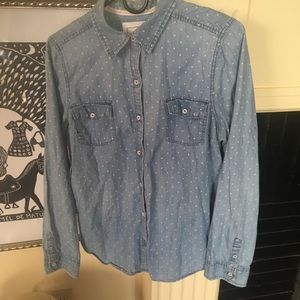 Denim polka dot shirt.
Slightly worn look, sma